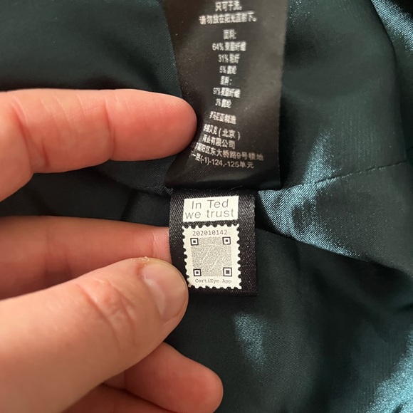 Ted Baker Romolaa Peplum Dress Short Sleeve Dark Green Size 0 - Picture 8 of 10